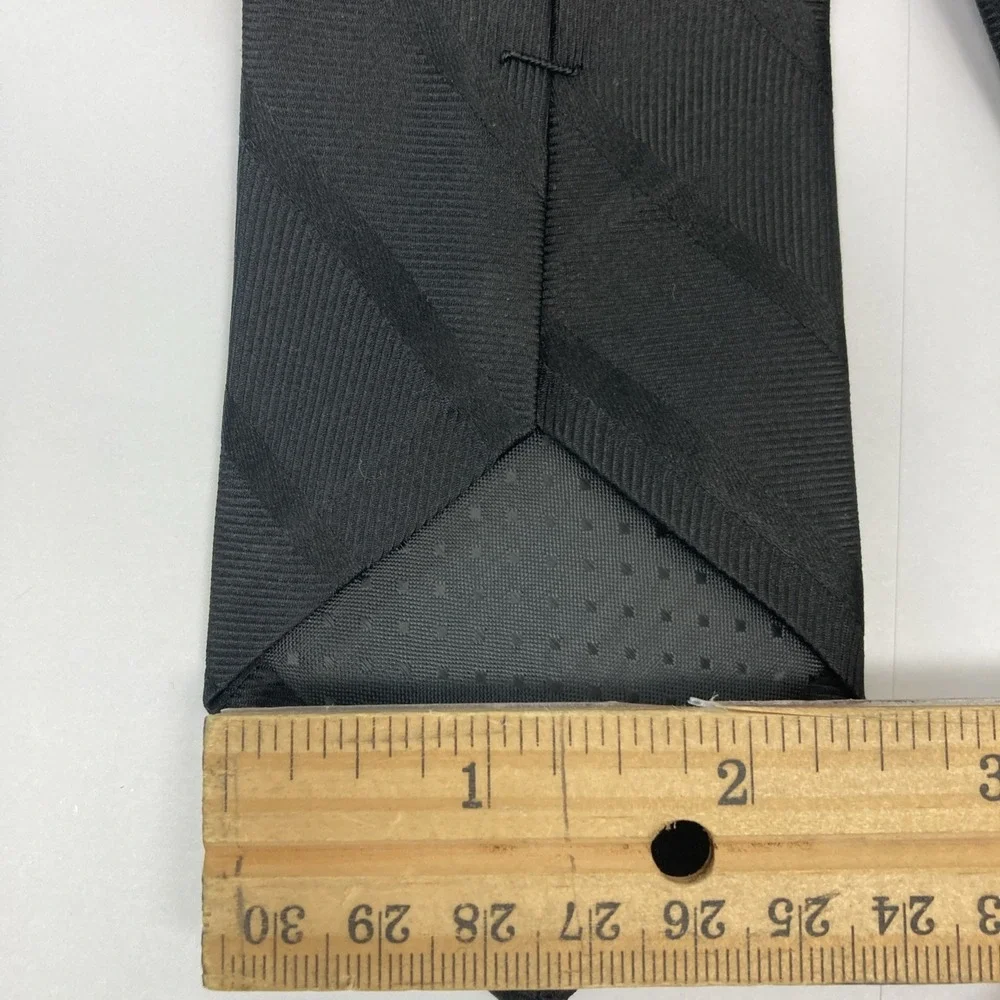 Pierre‎ Cardin Men's Silk Tie Striped Black 100%silk